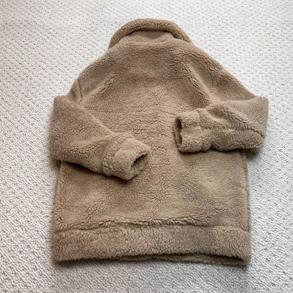 Boohoo Coat Womens 4 Brown Sherpa Jacket Full Zip Pockets Lined Polyester Soft - Picture 10 of 10